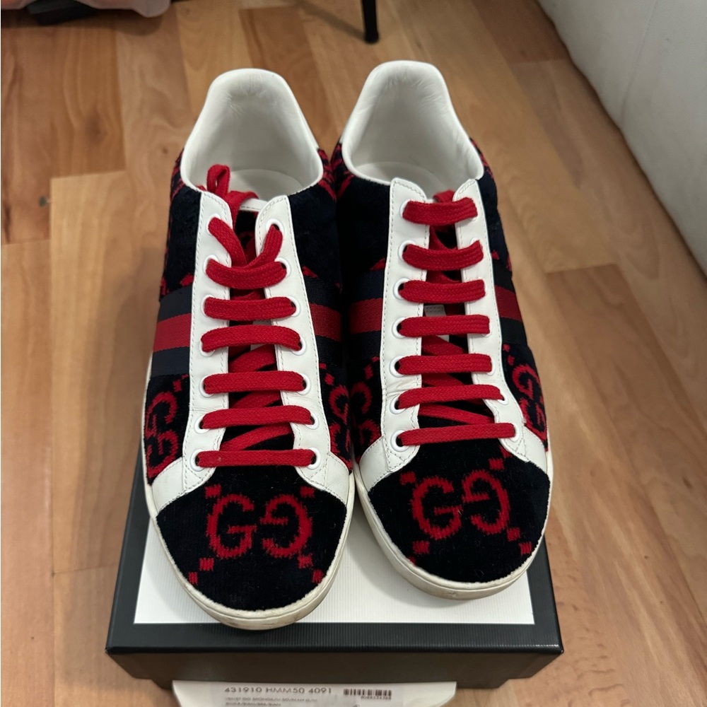 Gucci velvet logo gg sneakers